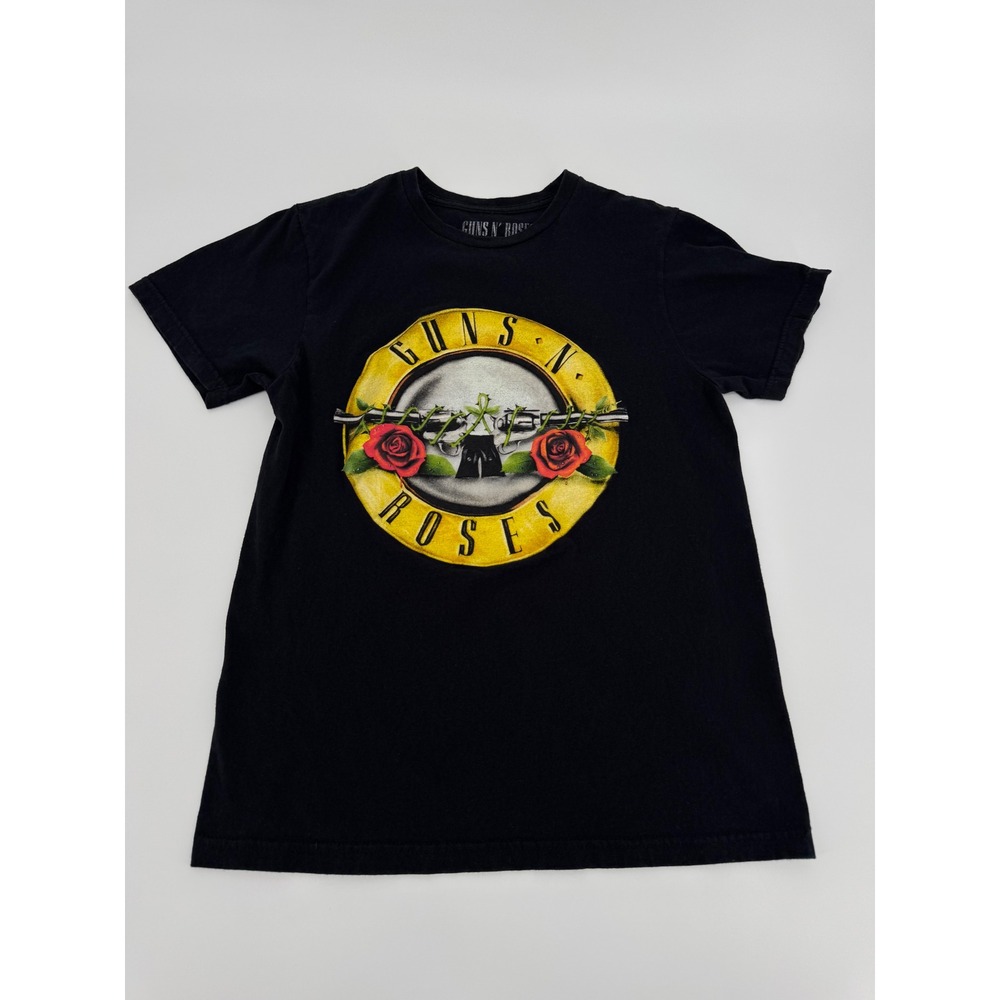 Guns N Roses Graphic T-Shirt Mens Small Black Classic Logo Rock Band Cotton Tee